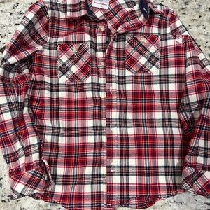 Hanna Andersson Plaid Kids Shirt 100% cotton - Red and Black